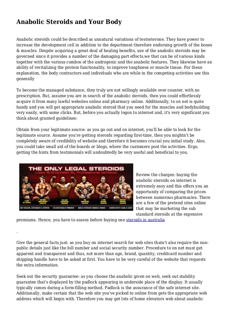 Anabolic Steroids And Your Body