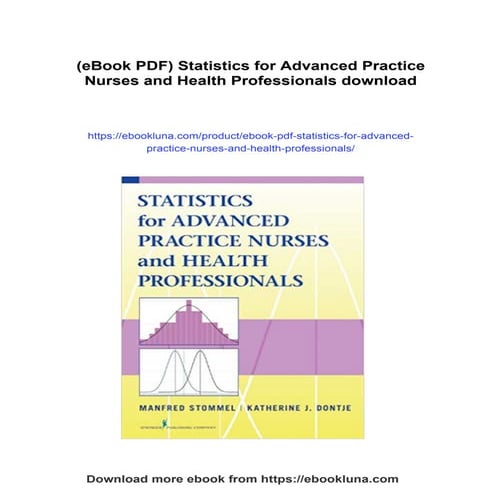(eBook PDF) Statistics for Advanced Practice Nurses and Health Professionals