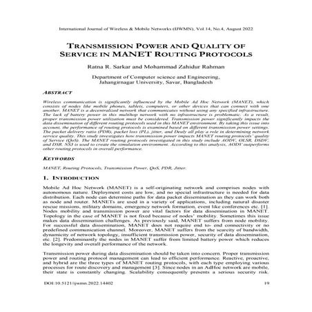 TRANSMISSION POWER AND QUALITY OF SERVICE IN MANET ROUTING PROTOCOLS