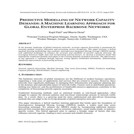PREDICTIVE MODELLING OF NETWORK CAPACITY DEMANDS: A MACHINE LEARNING APPROACH...