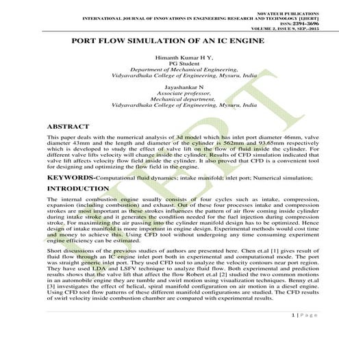 PORT FLOW SIMULATION OF AN IC ENGINE