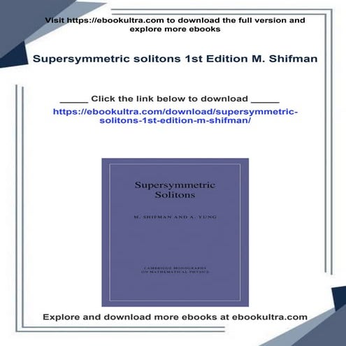 Supersymmetric solitons 1st Edition M. Shifman