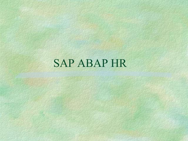 HR ABAP
