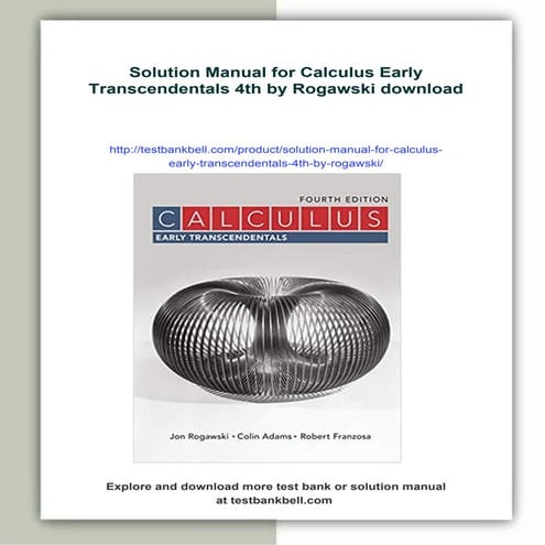 Solution Manual for Calculus Early Transcendentals 4th by Rogawski