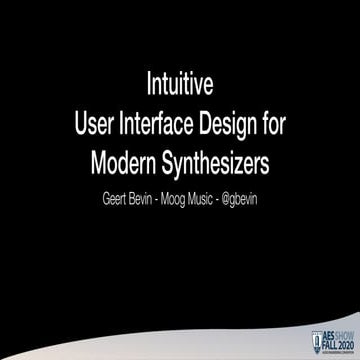 Intuitive User Interface Design for Modern Synthesizers | PDF