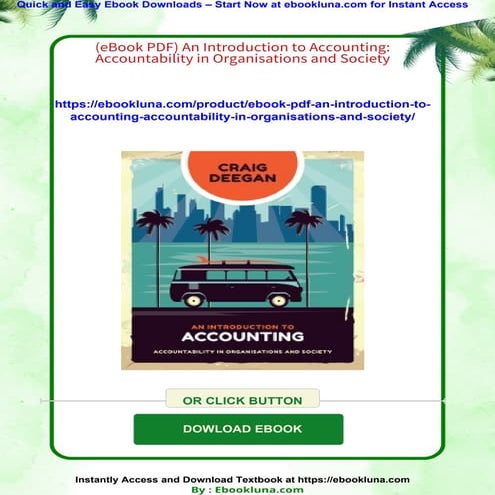 (eBook PDF) An Introduction to Accounting: Accountability in Organisations an...