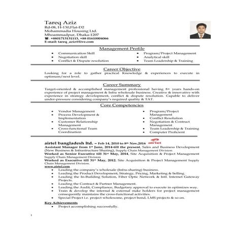 Resume of Tareq Aziz