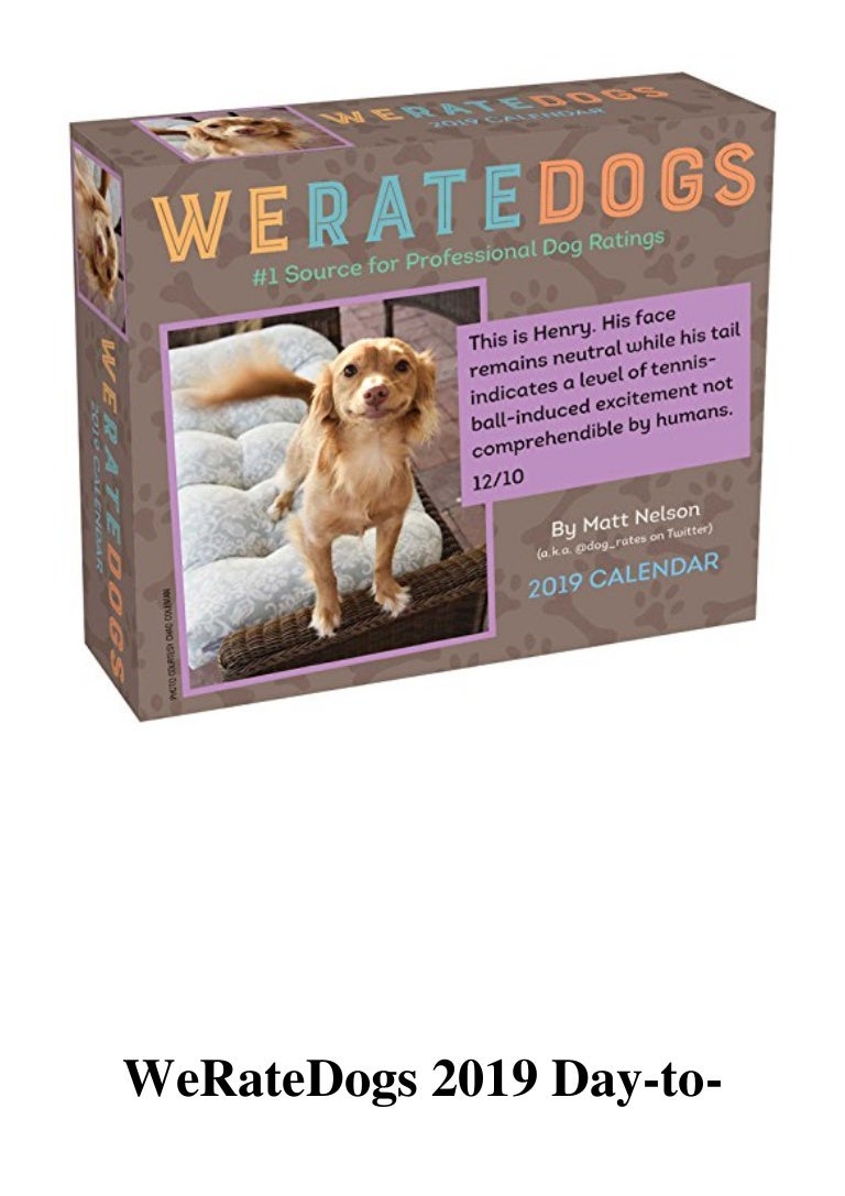 we rate dogs day to day calendar