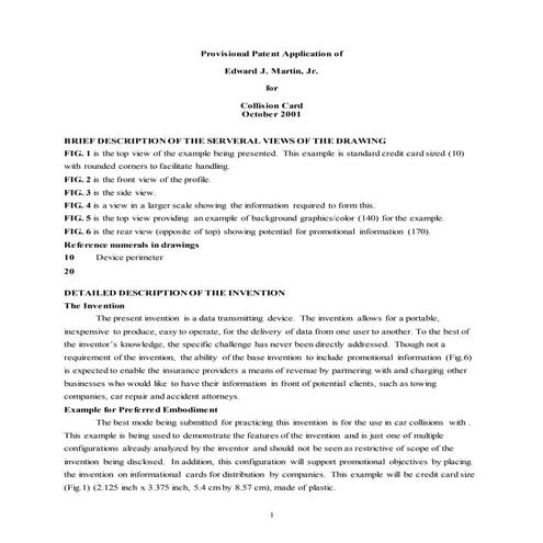 144 Collision Card - Insurance Information