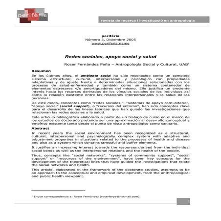 Redes sociales y salud mental