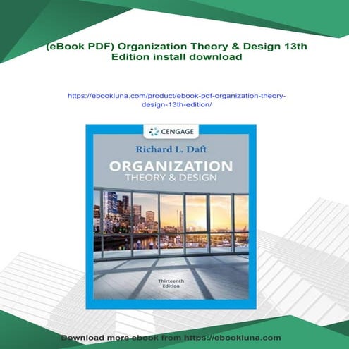 (eBook PDF) Organization Theory & Design 13th Edition | PDF