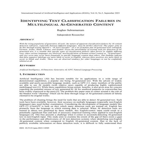 Identifying Text Classification Failures in Multilingual AI-Generated Content
