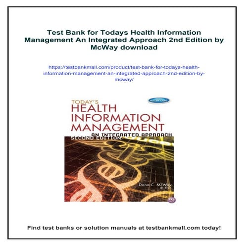 Test Bank for Todays Health Information Management An Integrated ...