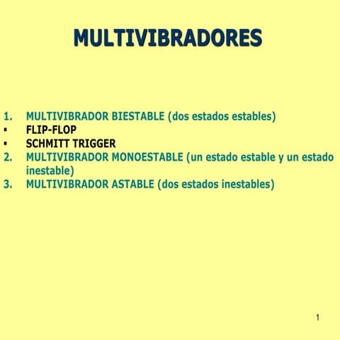 Multivibradores de monoestable biestable astable
