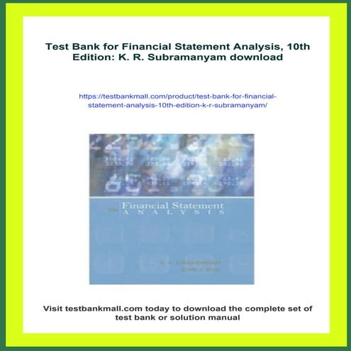 FINANCIAL STATEMENT ANALYSIS 11TH EDITION BY KR SUBRAMANYAM PDF visual data 4