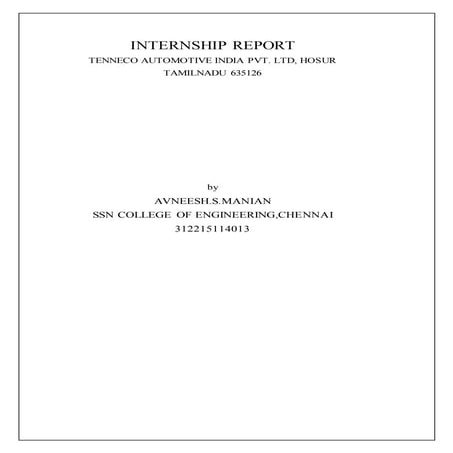 INTERNSHIP REPORT