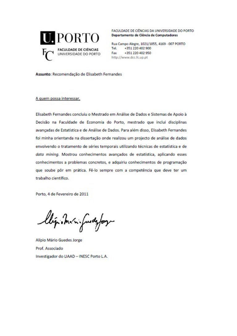 Cartas de recomendacao
