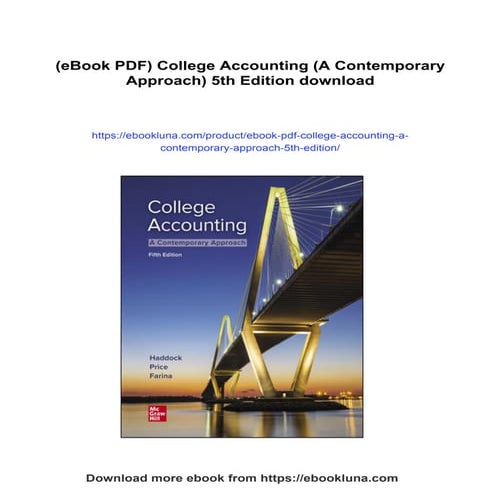 (eBook PDF) College Accounting (A Contemporary Approach) 5th Edition