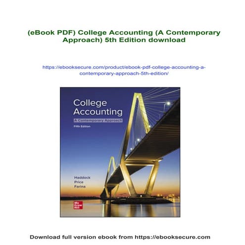 (eBook PDF) College Accounting (A Contemporary Approach) 5th Edition