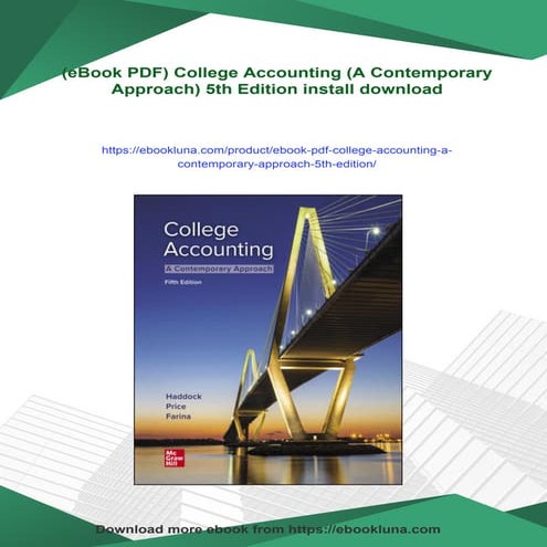 (eBook PDF) College Accounting (A Contemporary Approach) 5th Edition