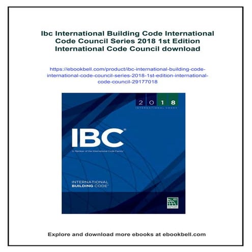 Ibc International Building Code International Code Council Series 2018 1st Ed...