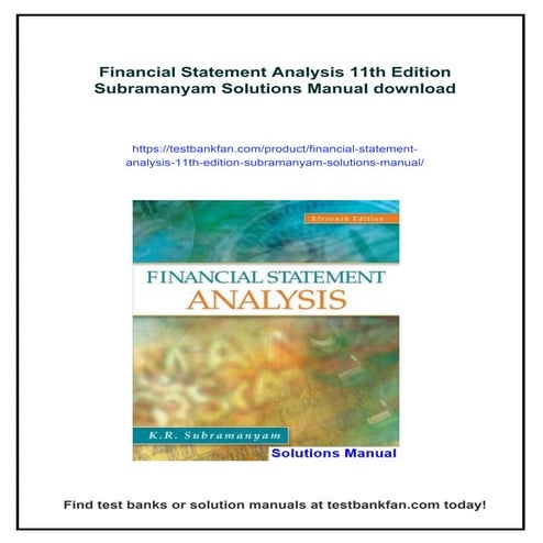 FINANCIAL STATEMENT ANALYSIS BY KR SUBRAMANYAM 11TH EDITION PDF visual data 4