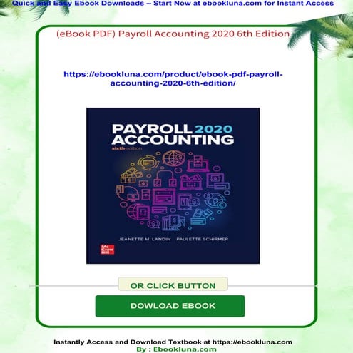 (eBook PDF) Payroll Accounting 2020 6th Edition