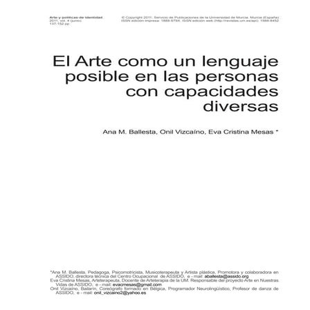 El Arte como un lenguaje posible en las personas con capacidades diversas