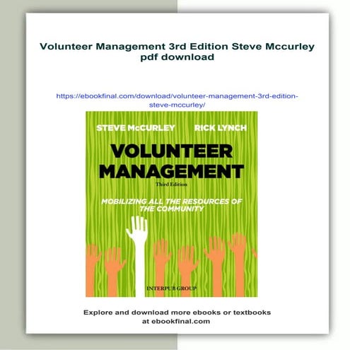 Volunteer Management 3rd Edition Steve Mccurley