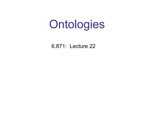 Ontologies
