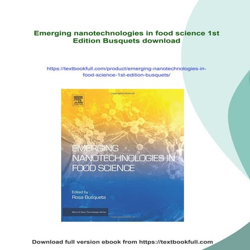 Emerging nanotechnologies in food science 1st Edition Busquets | PDF