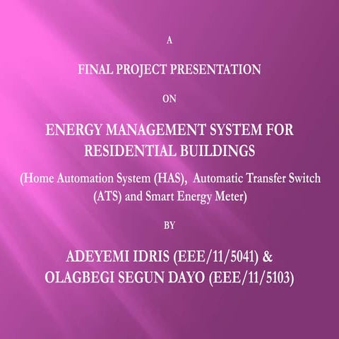 Energy Management System For Residential Building | PPTX