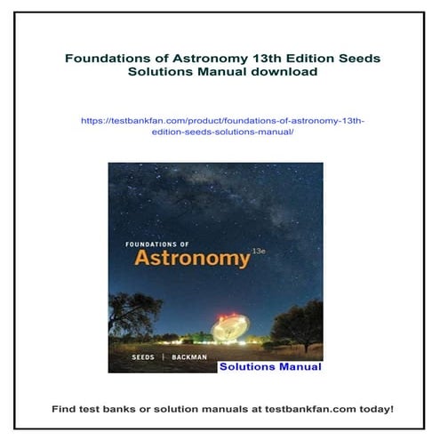 Foundations of Astronomy 13th Edition Seeds Solutions Manual