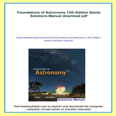 Foundations of Astronomy 13th Edition Seeds Solutions Manual