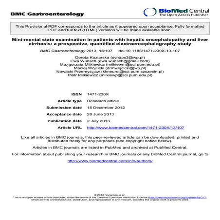 Mini-mental state examination in patients with hepatic encephalopathy and liv...