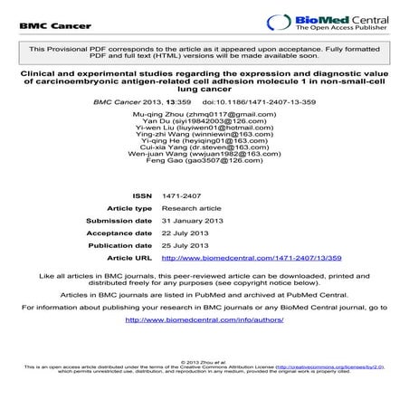 Clinical and experimental studies regarding the expression and diagnostic val...