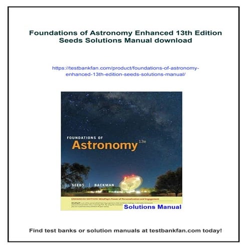 Foundations of Astronomy Enhanced 13th Edition Seeds Solutions Manual