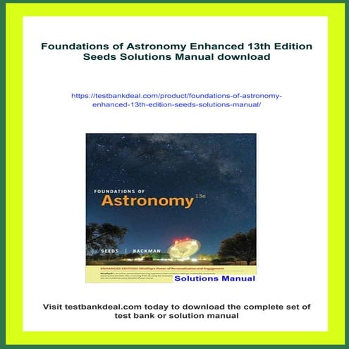 Foundations of Astronomy Enhanced 13th Edition Seeds Solutions Manual