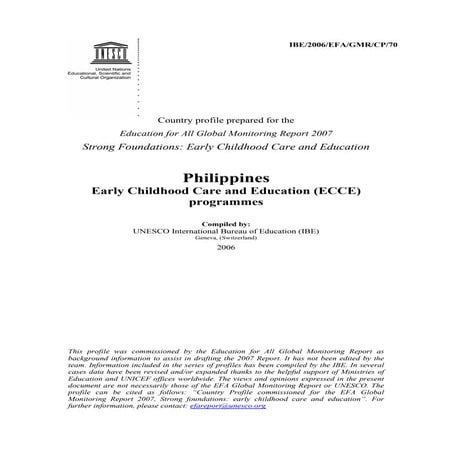 Early Childhood Care And Development ECCD 