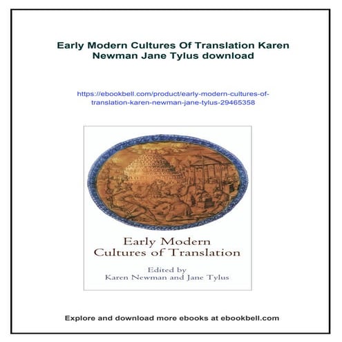 Early Modern Cultures Of Translation Karen Newman Jane Tylus