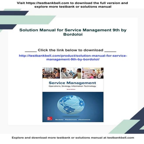 Solution Manual for Service Management 9th by Bordoloi