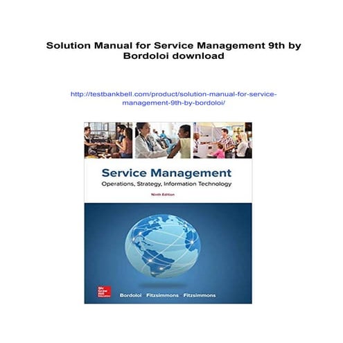 Solution Manual for Service Management 9th by Bordoloi