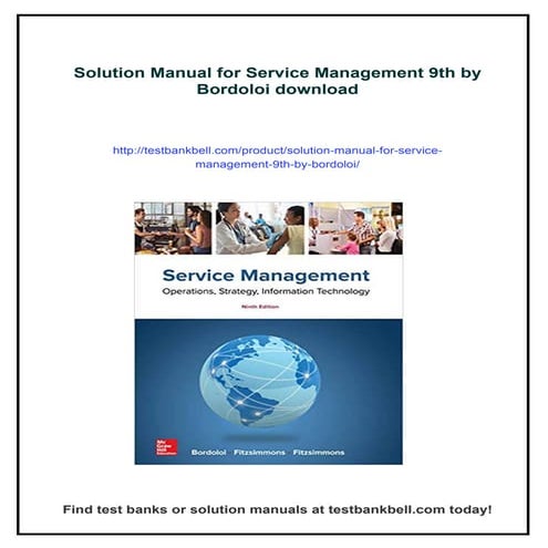 Solution Manual for Service Management 9th by Bordoloi