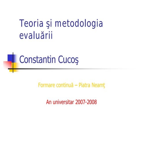 Constantin cucos teoria si metodologia evaluarii
