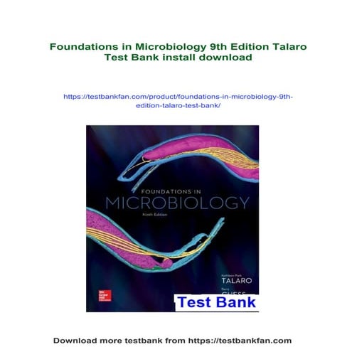 Foundations in Microbiology 9th Edition Talaro Test Bank | PDF