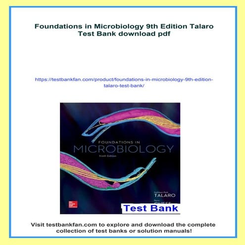 Foundations in Microbiology 9th Edition Talaro Test Bank | PDF