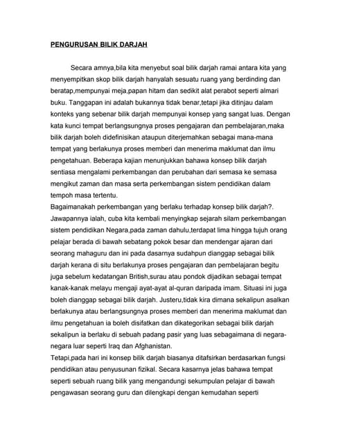 Perancangan pengurusan bilik darjah yang berkesan