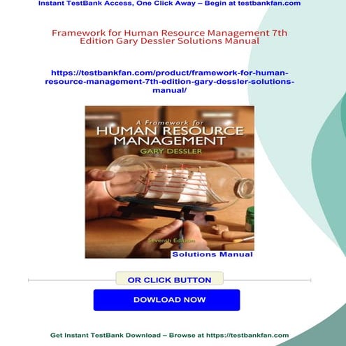 Framework for Human Resource Management 7th Edition Gary Dessler Solutions Ma...