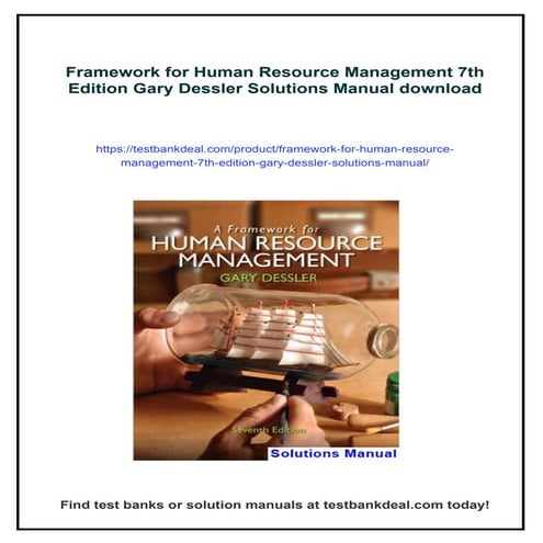 Framework for Human Resource Management 7th Edition Gary Dessler Solutions Ma...