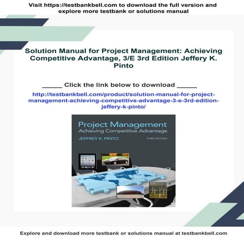 Solution Manual for Project Management: Achieving Competitive Advantage, 3/E ...